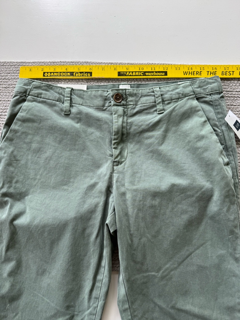 GAP Sage Green Girlfriend Chino Khakis Cotton Pants Size 6 New - Picture 10 of 13